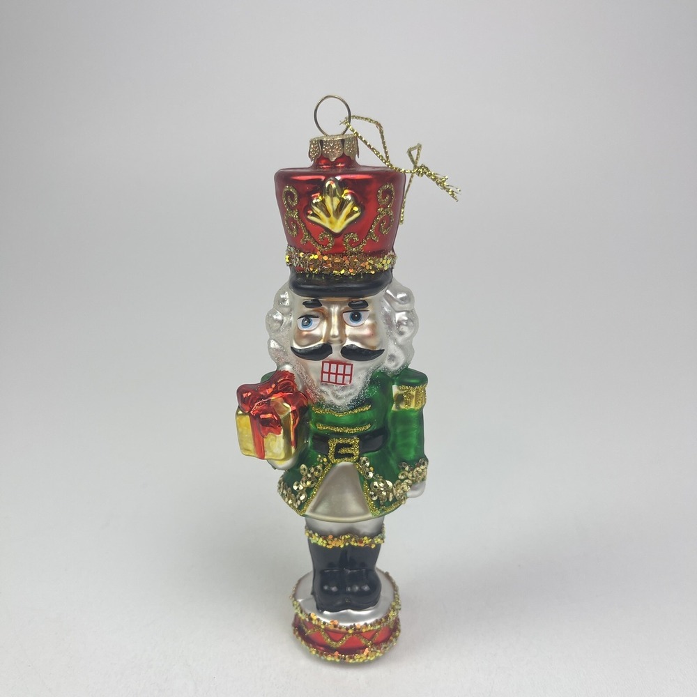 Robert Stanley Nutcracker Glass Christmas Ornament Red Green Gold Black